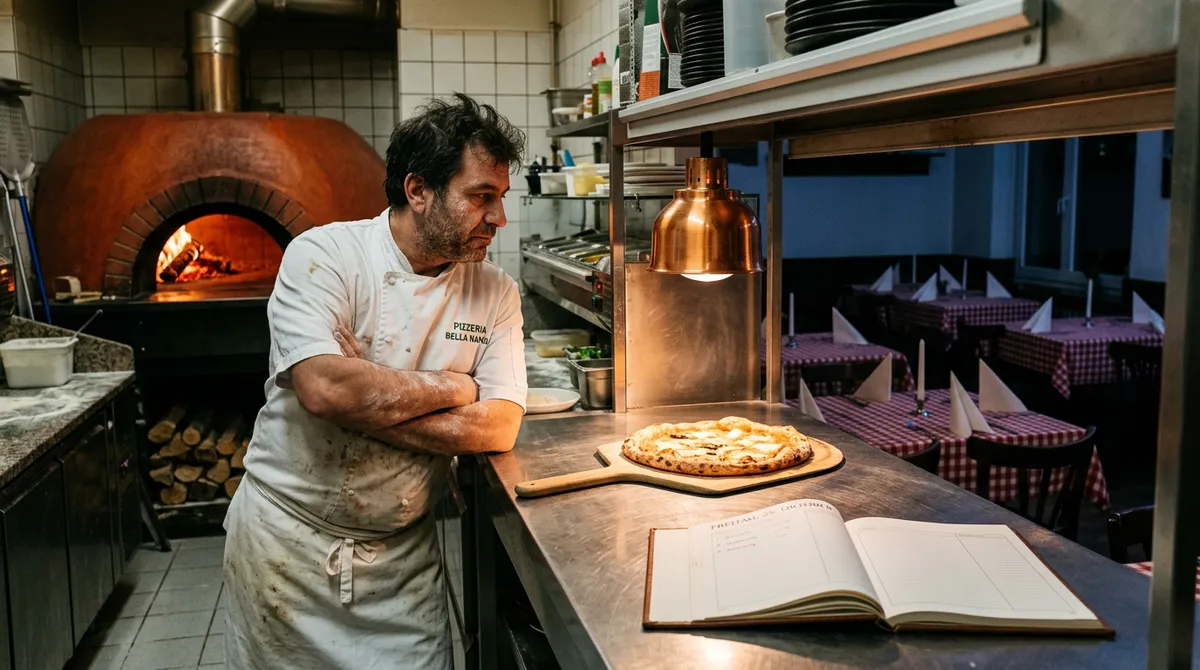 Leere Pizzeria-Gaststube am Freitagabend — Sinnbild für verlorene Stammgäste